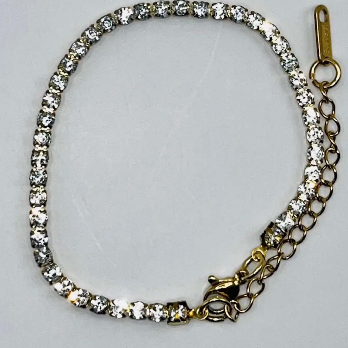 Bracelet Scintillant plaqué Or 18K et pierres de Moissanite Artificielle 4mm