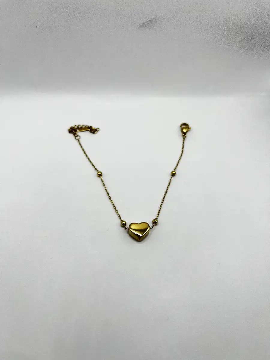 Bracelet cœur en acier inoxydable 304 plaqué or 18K
