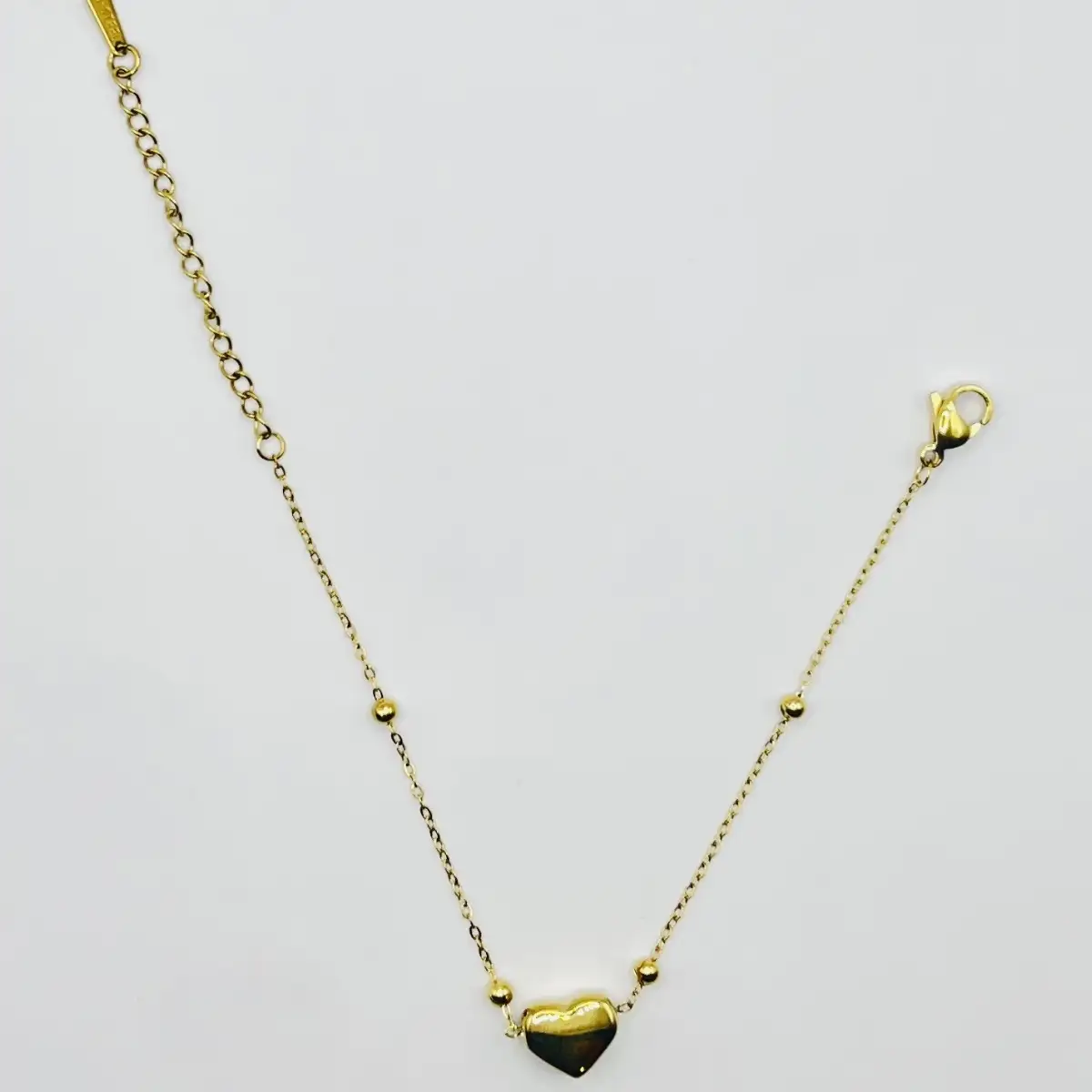 Bracelet cœur en acier inoxydable 304 plaqué or 18K