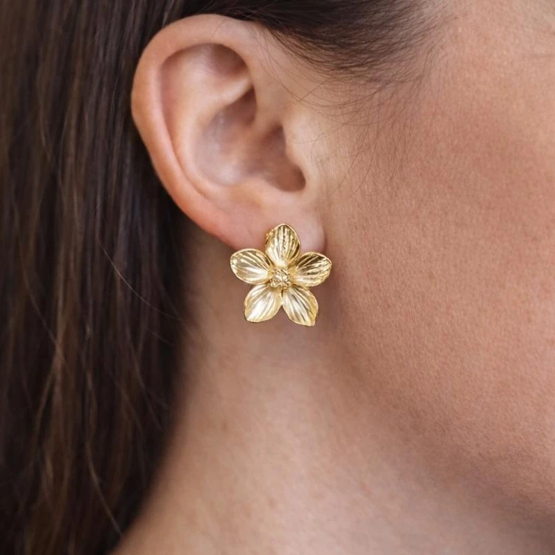 Boucles d’oreilles fleur Dorée